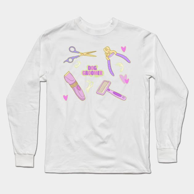 Dog Groomer Long Sleeve T-Shirt by IhateDumplings